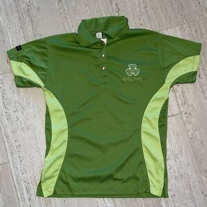 LFR Ireland Kids Shamrock Polo Shirt Green Youth Size 10-12 Breathable